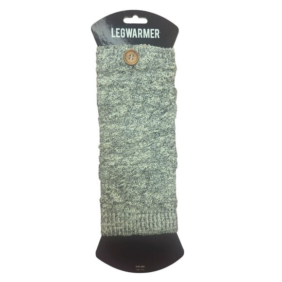 Cozy Knit Button-Accent Leg Warmers One Size Gray - Picture 1 of 4